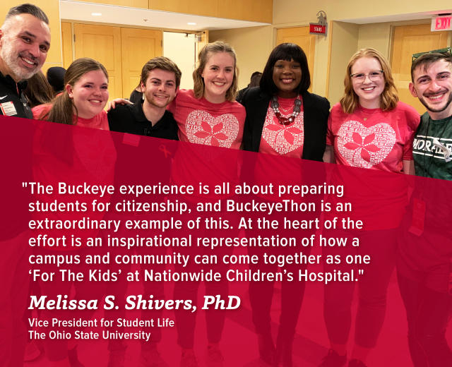 Dr. Melissa Shivers, Vice President of Student Life, is an amazing supporter of BuckeyeThon.