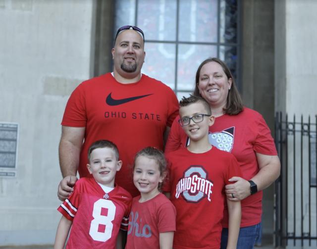 Dominic with his family hanging out at The Shoe!