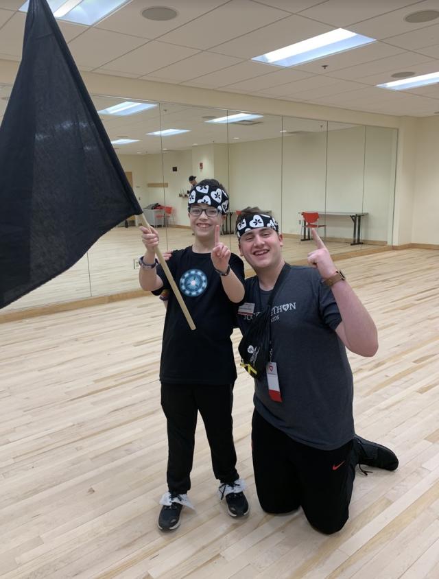 Hayden at the 2020 Dance Marathon with Warren, the Director of Community Outreach and Engagement.