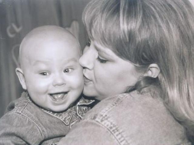 Jackson with his mom, Aimee.