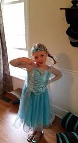 Regan all dressed up as a Disney princess.